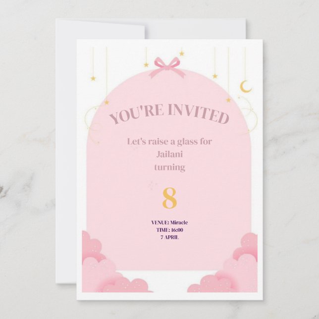 Birthday Girl Invite Card Einladung (Vorderseite)