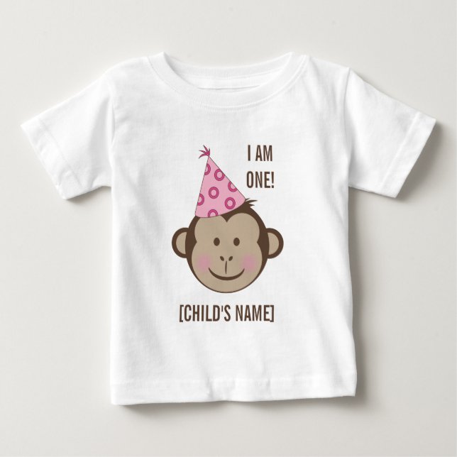 Birthday Girl Monkey Face Shirt (Vorderseite)