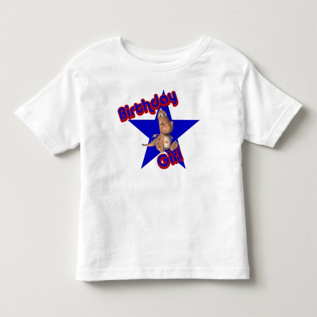 Birthday Girl Niedlich Dinosaur T - Shirt (Vorderseite)
