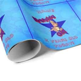 Birthday Girl Niedlich Dinosaurier Personalisiert  Geschenkpapier