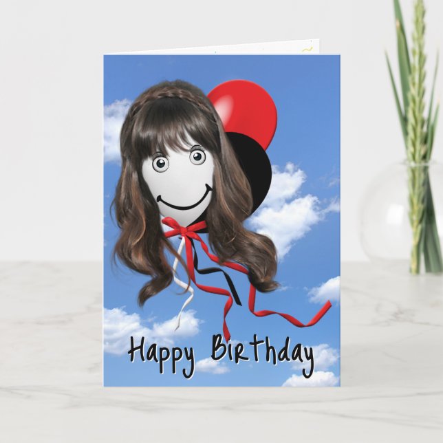 Birthday Girl On Party Ballon Karte (Vorderseite)