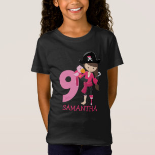 Birthday GIRL ParrotParty Pirate 9th Name T - Shir T-Shirt
