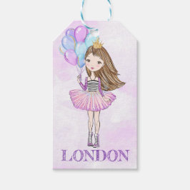 Birthday Girl Princess Lavender Balloons Geschenkanhänger