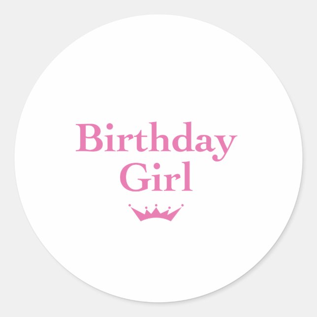 Birthday Girl Runder Aufkleber (Vorderseite)