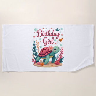Birthday Girl Sea Turtle Theme Birthday Party Ocea Strandtuch