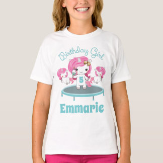 Birthday Girl Shirt Unicorn Trampolin Party
