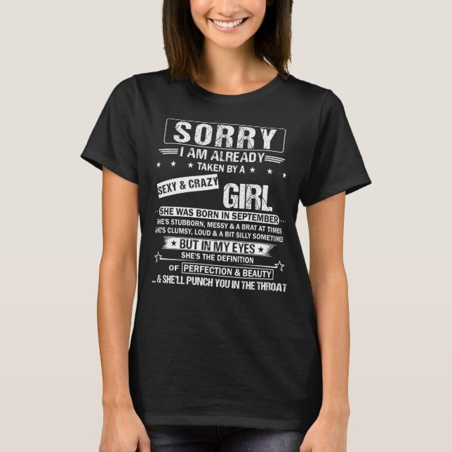 Birthday Girl Sie war im September Geboren T-Shirt (Vorderseite)