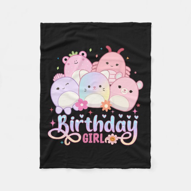 Birthday Girl Squish Squad Mallow Girls Niedlich K Fleecedecke (Vorderseite)