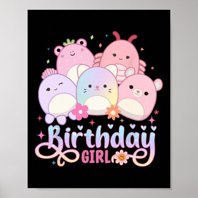 Birthday Girl Squish Squad Mallow Girls Niedlich K Poster (Vorne)