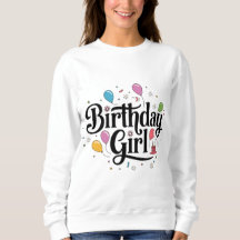 Birthday Girl Text in schwarz