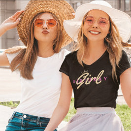 Birthday Girl Typography & Crown, Simple,Modern T-Shirt