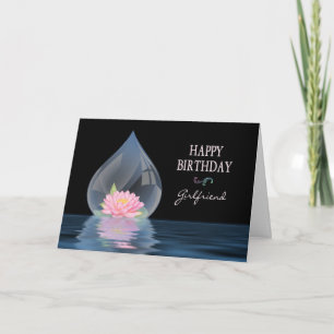 BIRTHDAY - GIRLFRIEND - LOTUS IN WATERDROP KARTE