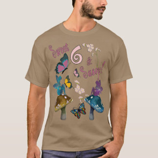 Birthday Girls 6th Butterflies Garden Fairy T-Shirt
