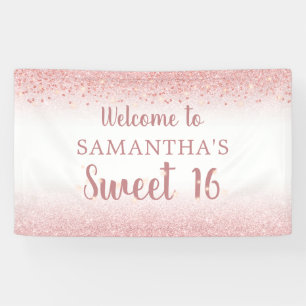 Birthday Girly Rose Gold Glitzer Sparkone Banner