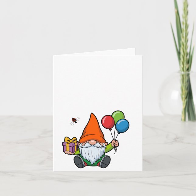 Birthday Gnome Card Dankeskarte (Vorderseite)