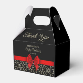 Birthday Gold Egypt Geometric Red Bow Vielen Dank Geschenkschachtel