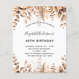 Birthday Golden Eucalyptus - Haushaltsausschreibun Flyer