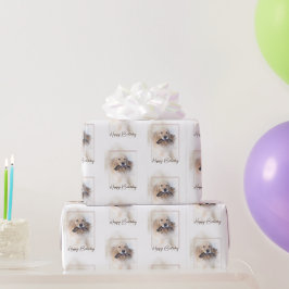 Birthday Golden Retriever mit Leash Geschenkpapier