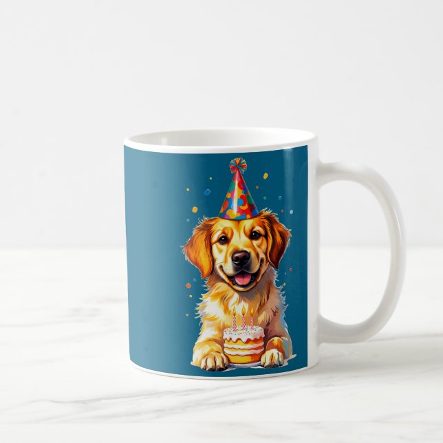 Birthday Golden Retriever, Party Dog  Kaffeetasse (Rechts)