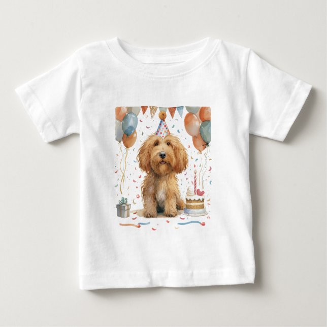 Birthday Goldendoodle Dog Baby T-shirt (Vorderseite)