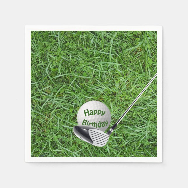 Birthday Golf Ball und Club Serviette (Vorderseite)