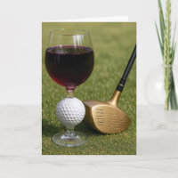 Birthday Golf Ball Weinglas mit Gold Putter