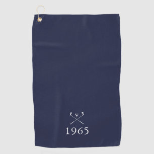 Birthday Golf Clubs Navy Blue Golfhandtuch