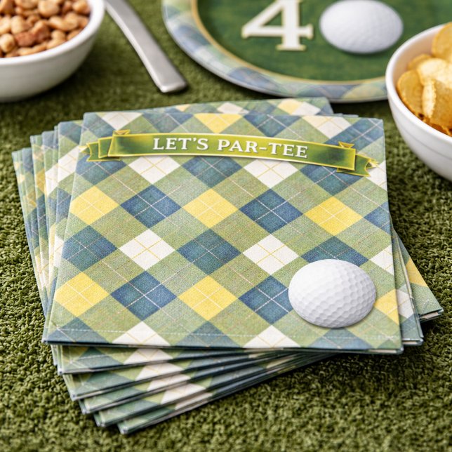 Birthday Golf Theme Let's Par-tee Serviette (Von Creator hochgeladen)
