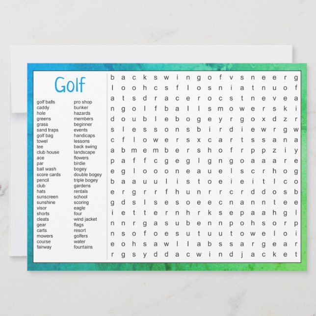 Birthday Golf Themenspiel Ankündigung (Vorderseite)