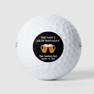 Birthday Golfer Age Beer Cheer Golfball