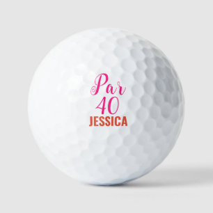Birthday Golfer Funny 40. glücklich Vierzig Pink Golfball