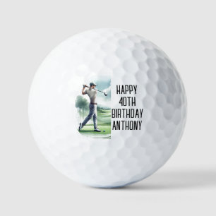 Birthday Golfer Funny 40. Happy Vater Golf Balls Golfball