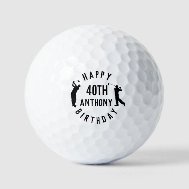 Birthday Golfer Funny 40. Happy Vater Golf Balls Golfball (Vorderseite)
