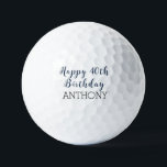Birthday Golfer Funny 40. Navy Blue Black G Golfball<br><div class="desc">Alles Gute zum 40. Geburtstag! Navy, schwarz Par 40 Golfball. Der sonnige 40. Geburtstag. Perfekt für ihn, Vater, Bruder, Ehemann, Partner. Golfer Geschenkidee. Personalisieren Sie es mit einem Namen.</div>
