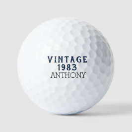 Birthday Golfer Funny 40. Navy Blue Black Golfball