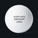 Birthday Golfer Funny 80. Happy Vater Golf Balls Golfball<br><div class="desc">Alles Gute zum 80. Geburtstag! Witziges 80. Geburtstagsziffer. Ideal für Vater,  Großvater,  Stiefvater. Golfer Geschenkidee. Personalisieren Sie es mit einem Namen.</div>