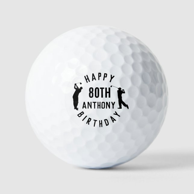 Birthday Golfer Funny 80. Happy Vater Golf Balls Golfball (Vorderseite)