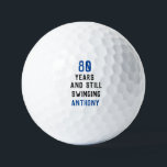 Birthday Golfer Funny 80. Happy Vater Par Blue Golfball<br><div class="desc">80 Jahre und immer noch schwingende,  blaue,  lustige 80. Geburtstag Zitat Golfbälle. Ideal für Vater,  Großvater,  Stiefvater. Golfer Geschenkidee. Sie können das Jahr und den Namen personalisieren.</div>