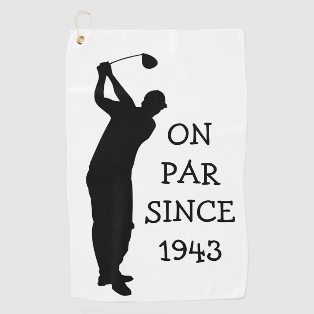 Birthday Golfer Funny 80. Happy Vater Par Spaß Golfhandtuch (Vorderseite)