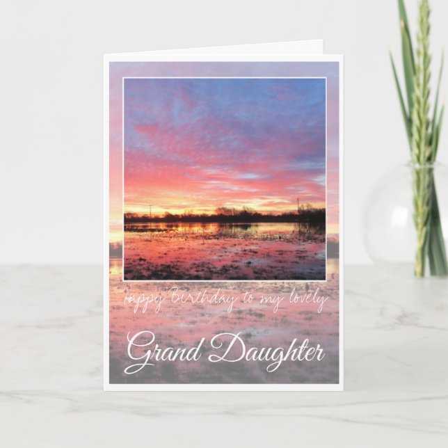 Birthday Grand Daughter, stunning Pink Sunrise. Karte (Vorderseite)