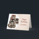 Birthday Grandma Cute Raccoon Family Animal Karte<br><div class="desc">Happy Birthday with Cute Watercolor Raccoon Family Animal Art. Let know how much you love and appreciate her</div>