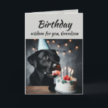 Birthday Grandson Fun Wisdom Labrador Dog Karte<br><div class="desc">Geburtstagsweisheit für Ihren Enkel vom niedlichen Labrador Retriever Dog Tier lecken den Kuchen. Fun tierische Geburtstagskarten</div>