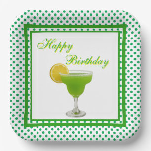 Birthday Green Margarita Pappteller