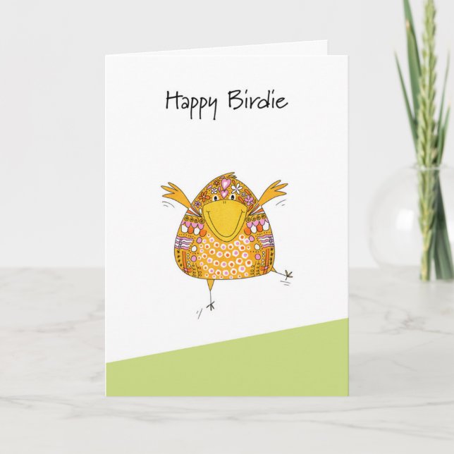 Birthday Happy Birdie Feiertagskarte (Vorderseite)