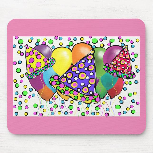 BIRTHDAY HATS DESIGN MOUSEPAD (Vorne)