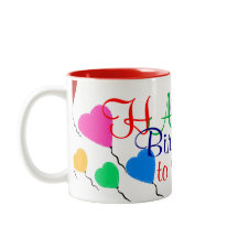 Birthday Heart Balloons farbenfrohe Tasse