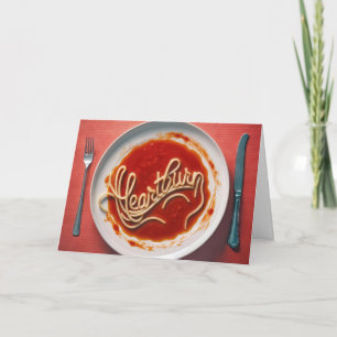 Birthday Heartburn Spaghetti Dinner Karte