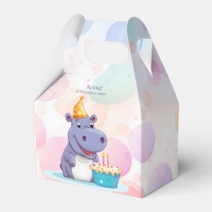 Birthday Hippo Favor Box Geschenkschachtel