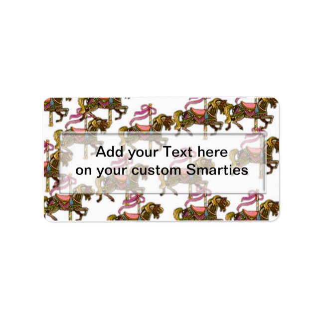 Birthday Horses Smartie Candy Wrappers Labels Adressaufkleber (Vorne)