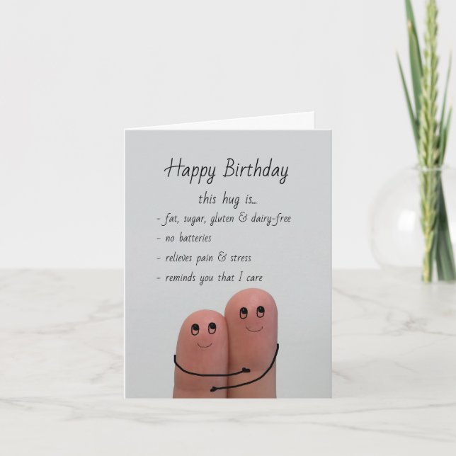 Birthday Hug parce que je me soucie de la carte Hu (Devant)